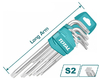 Набор ключей Torx Total THT106392 Industrial, T10-T50, 9шт