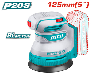 Эксцентриковая шлифмашина акк. Total TROSLI2002 Industrial, P20S, 125мм, BL, б/акк.