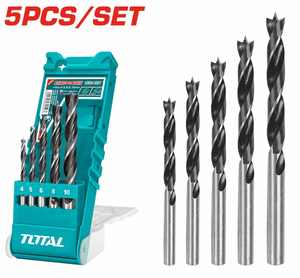 Набор сверл по дереву Total TACSD7056, 4-10мм, 5шт, футляр