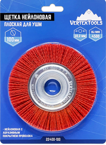 Щетка д/УШМ дисковая Vertex, нейлон, 100мм