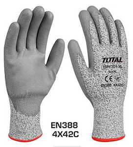 Перчатки Total TSP1701-XL Industrial, полиуретан, от порезов, XL, 4542
