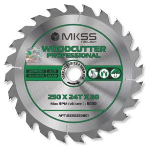 Диск пильный MKSS Woodcutter Prof 250*30*24T, дерево