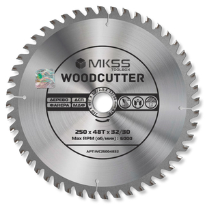 Диск пильный MKSS Woodcutter 250*32/30*48T, дерево