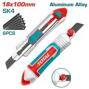 Нож Total TG5121806, 18мм, алюминиевый корпус
