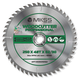 Диск пильный MKSS Woodcutter Prof 250*32/30*48T, дерево