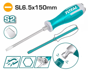 Отвертка Total THGS61506 Industrial, SL6.5*150мм, ударная, S2