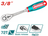 Трещотка Total THT106386 Industrial, 3/8", 72зуб, Cr-V + Cr-Mo