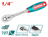 Трещотка Total THT106146 Industrial, 1/4", 72зуб, Cr-V + Cr-Mo