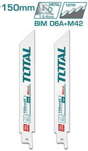 Пилка сабельная по металлу Total TAC52922EF, 150мм, 18TPi, BIM, 2шт