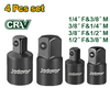 Набор переходников д/головок Jadever JDMS6404, 1/4"-3/8"-1/2", ударные