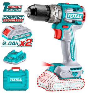 Дрель акк. Total TIDLI20602 Industrial, P20S, 60Нм, 2*2.0Ач, BL, ударн.
