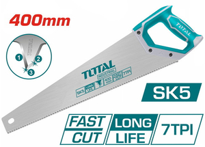 Ножовка по дер. Total THT55166D, Industrial, 400мм, 7TPI, SK5