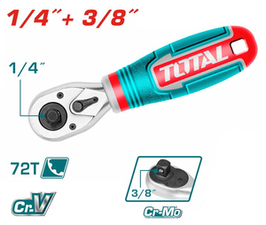 Трещотка Total THT1061438 Industrial, 1/4-3/8", 72зуб, Cr-V + Cr-Mo