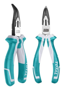 Длинногубцы Total THT24616S Industrial, загнутые, 160мм, +30%, Cr-v